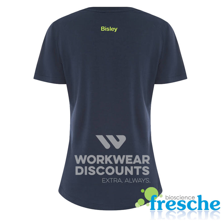 Bisley BKTL064 Ladies Cotton Logo Tee Short Sleeve Navy Back