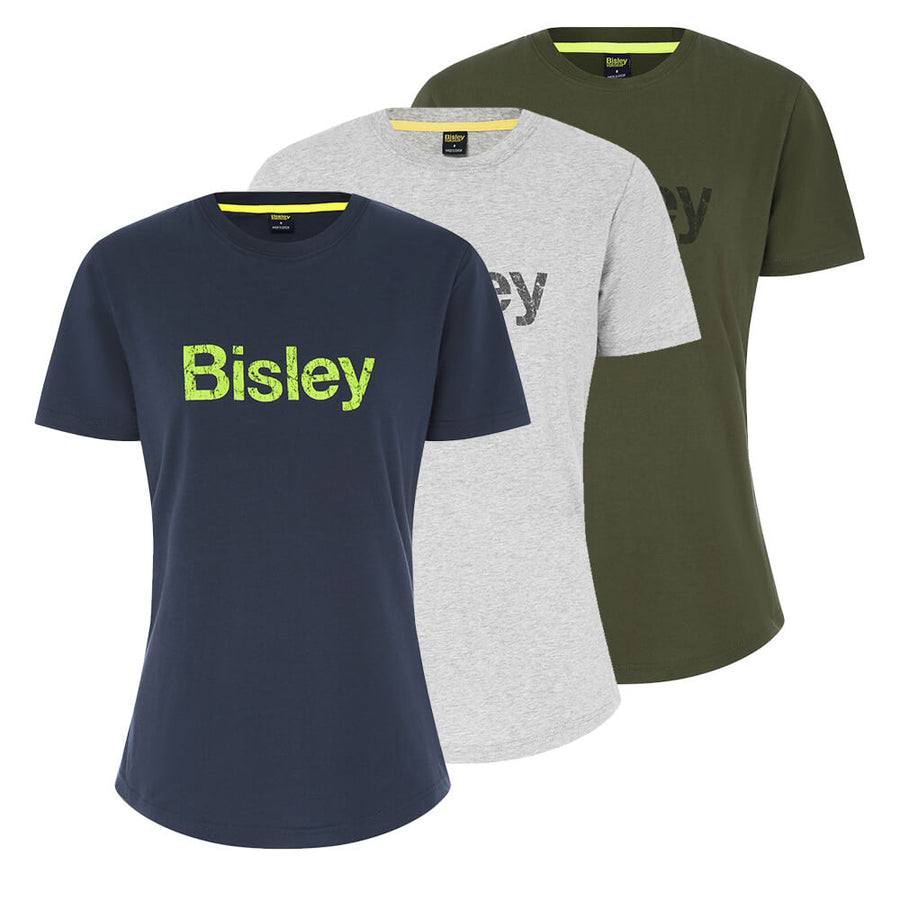 Bisley BKTL064 Ladies Cotton Logo Tee Short Sleeve