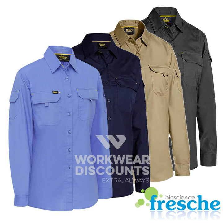 Bisley BL6414 Ladies Airflow Ripstop Vented Work Shirt Long Sleeve