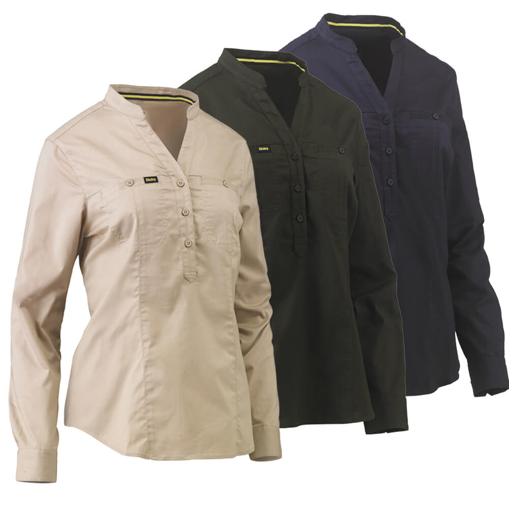 Bisley BLC6063 Ladies Stretch Closed Front Shirt