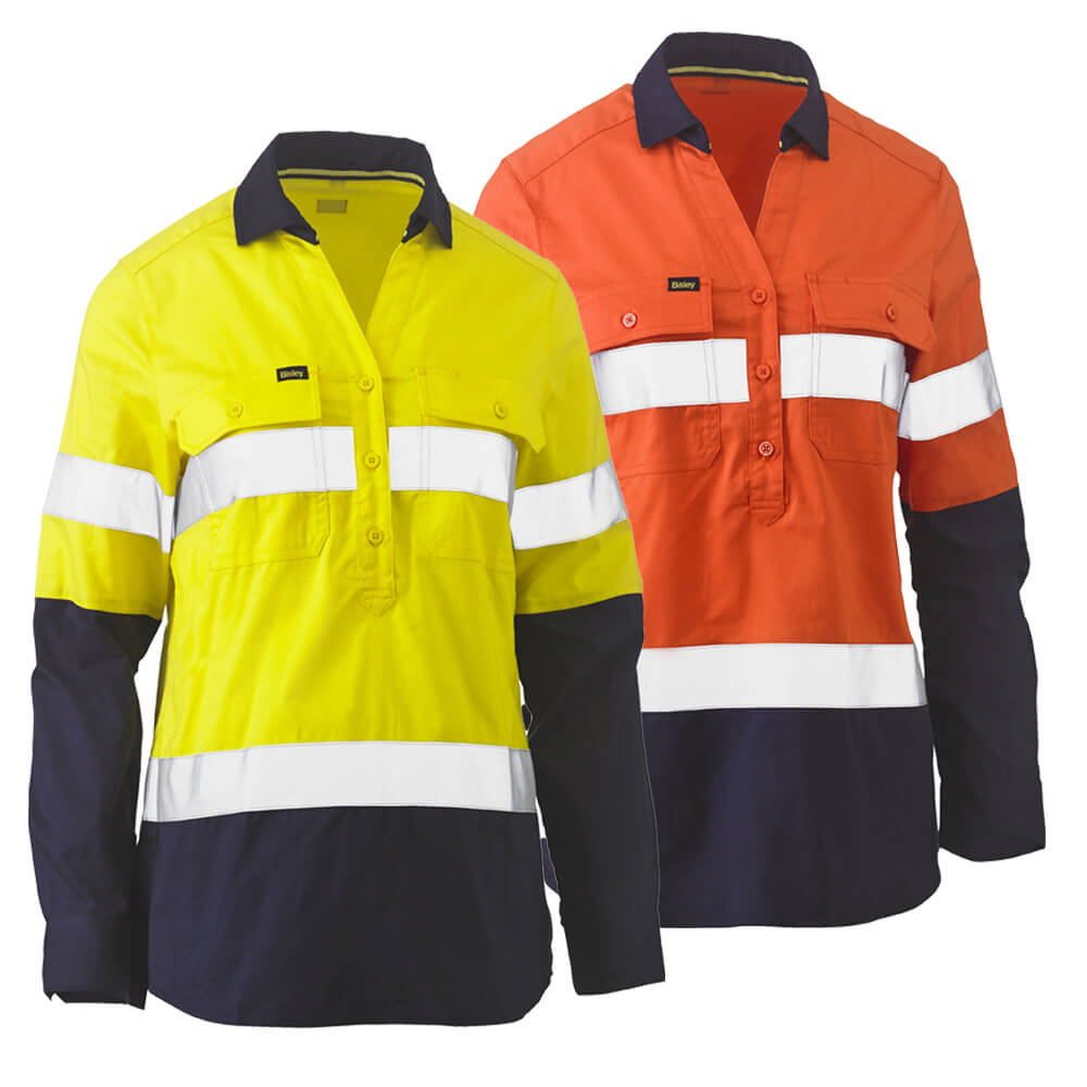 Bisley BLC6064T Ladies Hi-Vis Taped Closed Front Shirt