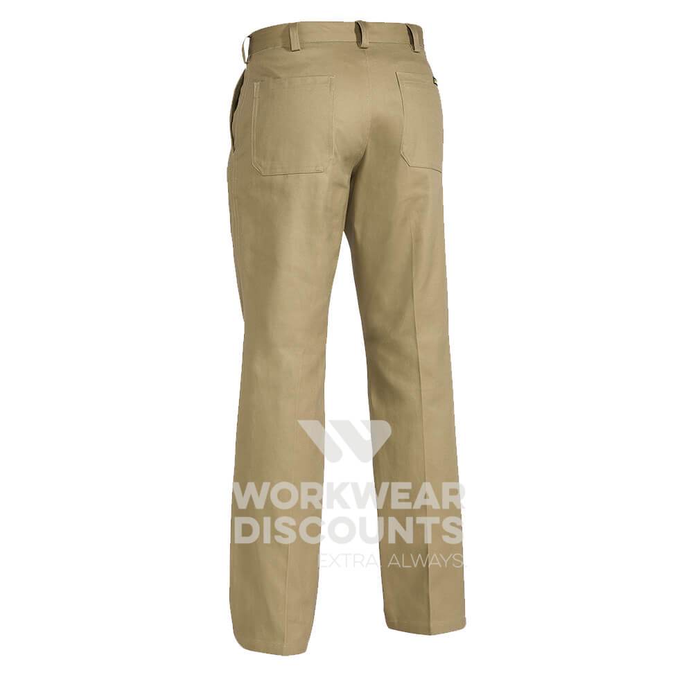 Bisley BP6007 Cotton Drill Pants Khaki Back