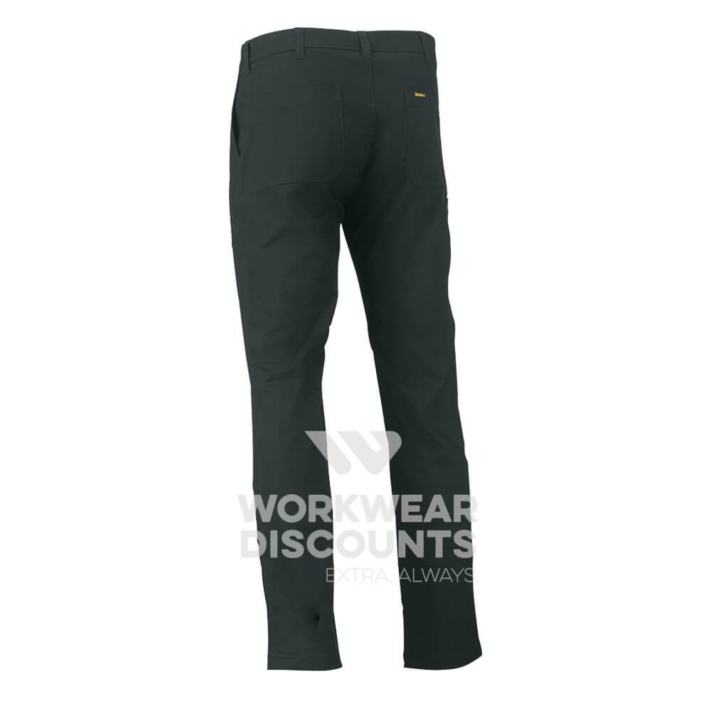Bisley BP6008 Stretch Cotton Drill Work Pants Black Back