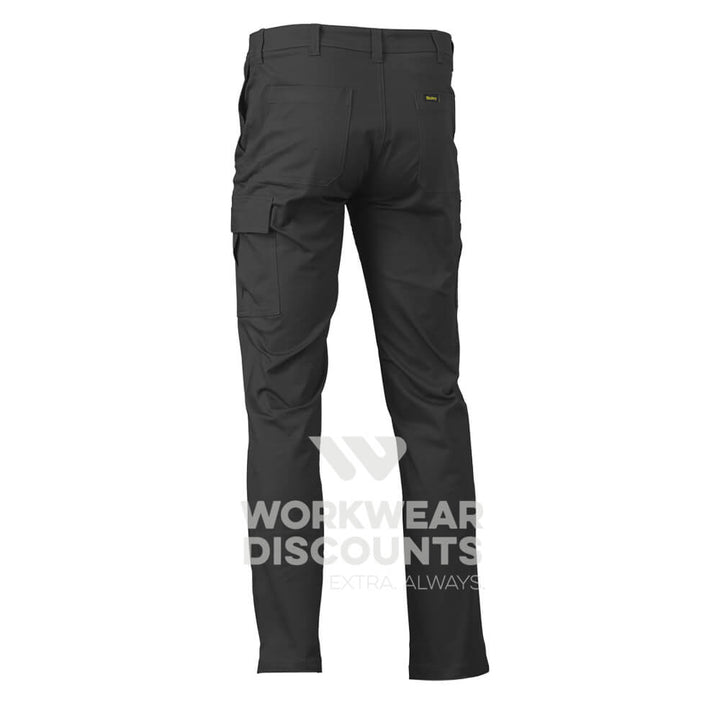 Bisley BPC6008 Stretch Cotton Drill Cargo Pants Black Back