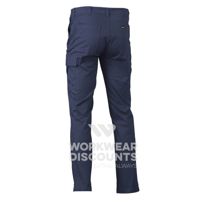 Bisley BPC6008 Stretch Cotton Drill Cargo Pants Navy Back