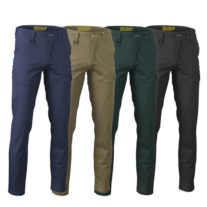 Bisley BPC6008 Stretch Cotton Drill Cargo Pants Charcoal