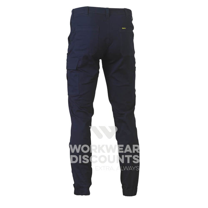 Bisley BPC6028 Stretch Cotton Drill Cargo Cuffed Pants Navy Back