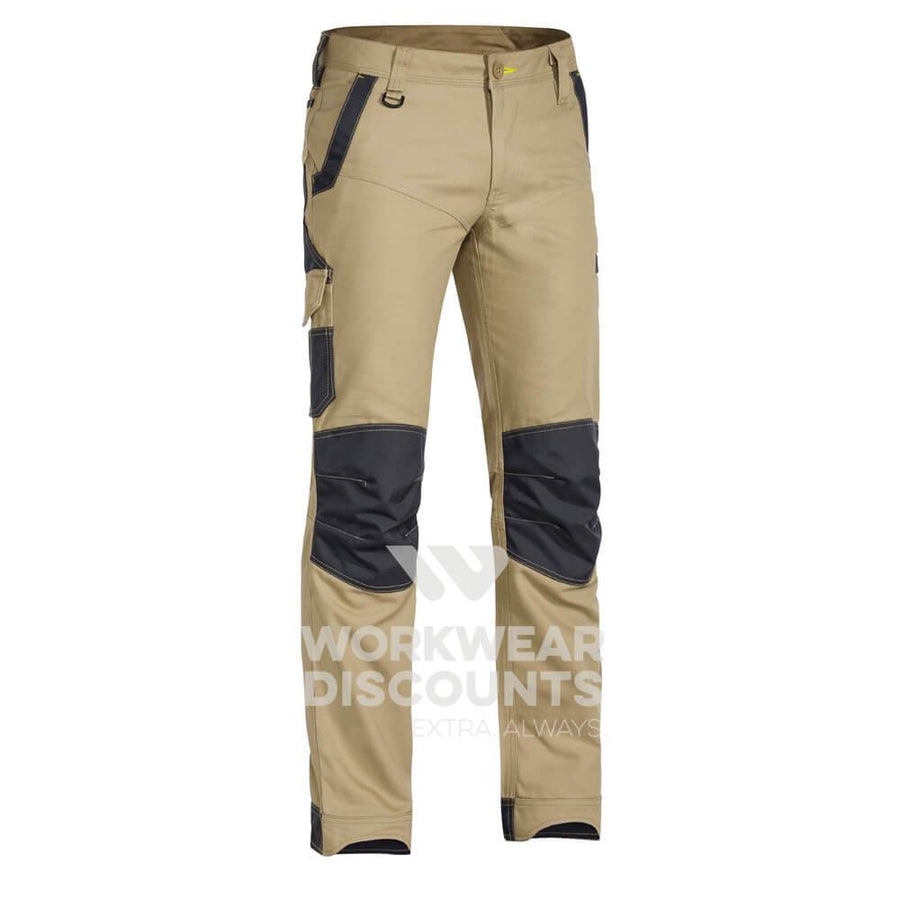 Bisley BPC6130 Flex and Move Stretch Cargo Pant Khaki Front