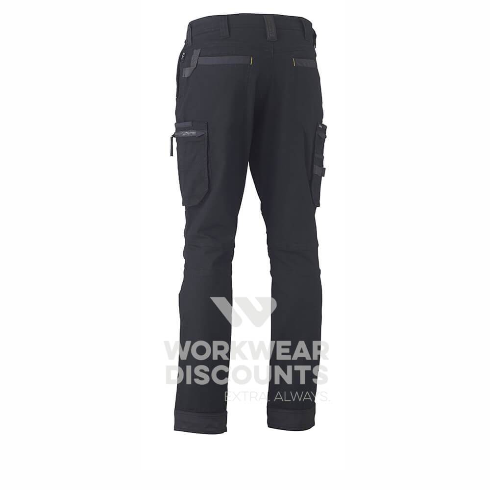 Bisley BPC6330 Flex & Move Stretch Utility Zip Cargo Pant Black Back