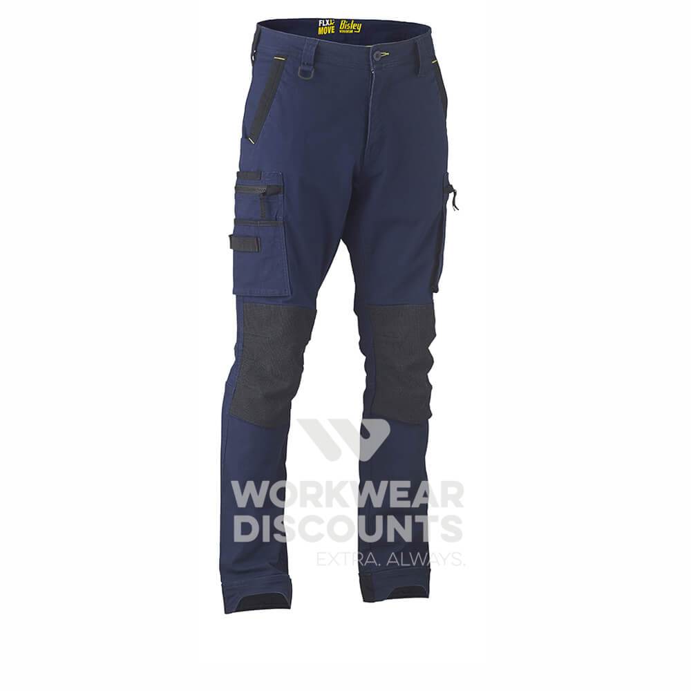 Bisley BPC6330 Flex & Move Stretch Utility Zip Cargo Pant Navy Front
