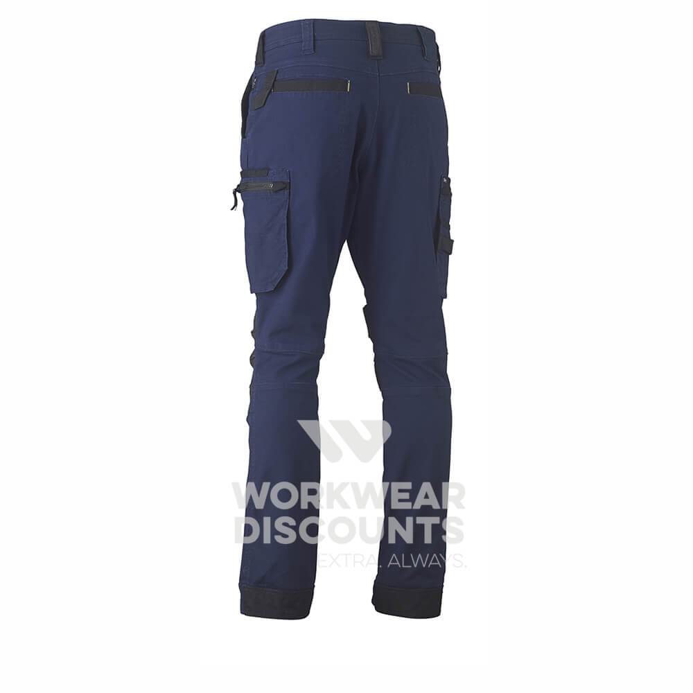 Bisley BPC6330 Flex & Move Stretch Utility Zip Cargo Pant Navy Back