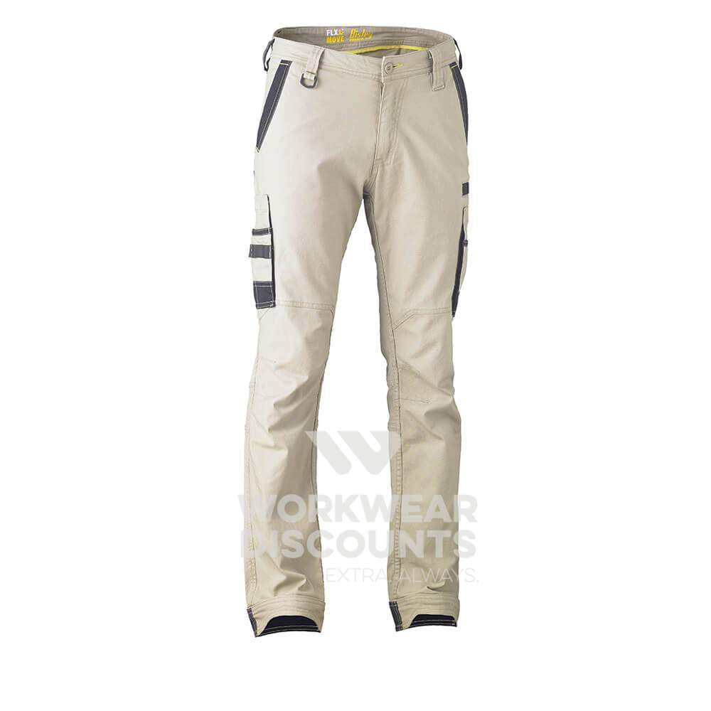 Bisley BPC6331 Flex & Move Stretch Cargo Utility Pant Stone Front