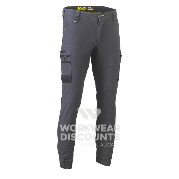 Bisley BPC6334 Flex & Move Stretch Cargo Cuffed Pants Charcoal Front