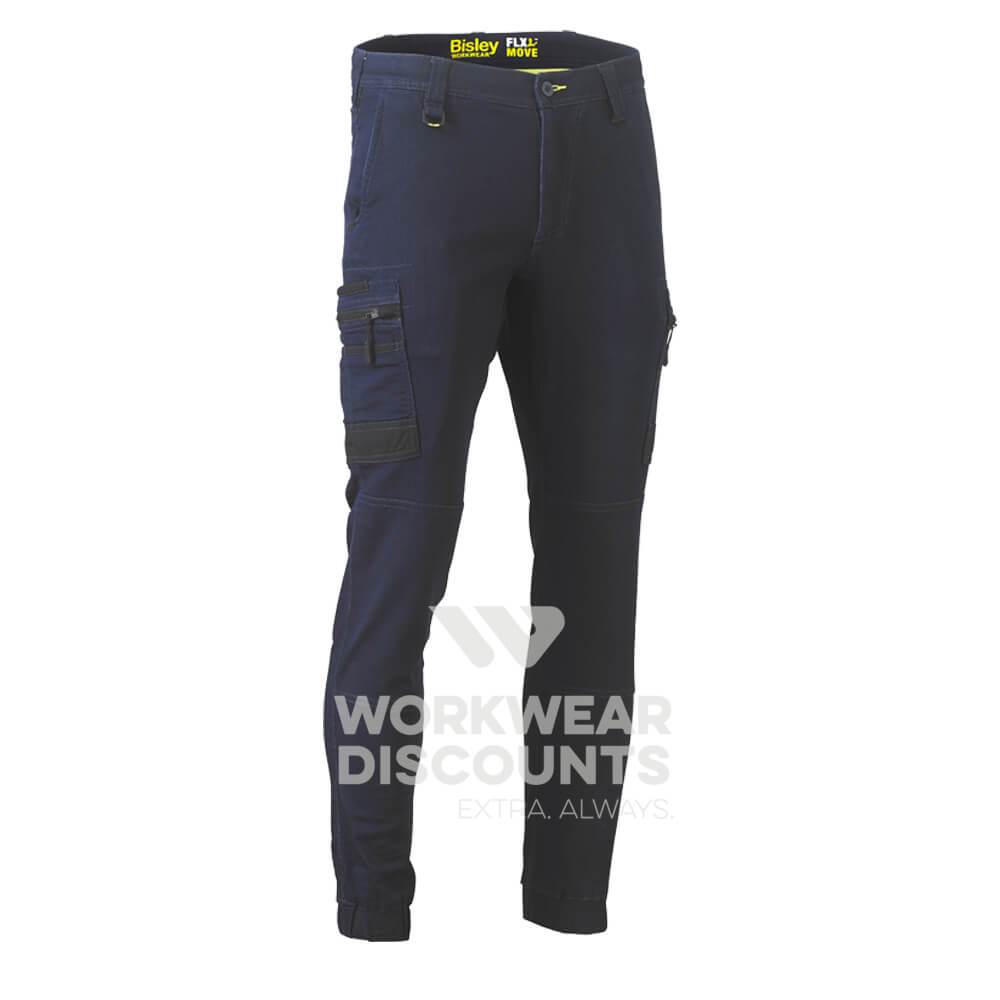 Bisley BPC6334 Flex & Move Stretch Cargo Cuffed Pants Navy Front