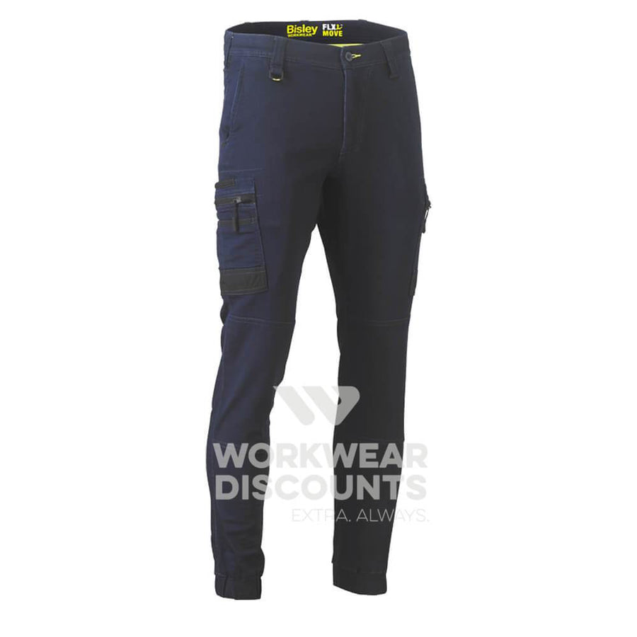 Bisley BPC6334 Flex & Move Stretch Cargo Cuffed Pants Navy Front