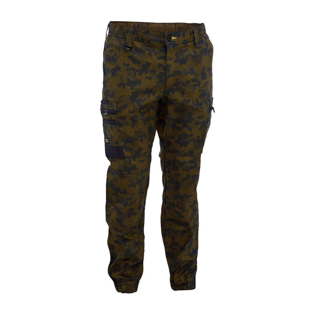 Bisley BPC6337 FLX & Move Stretch Camo Cargo Pants Army Honeycomb Front