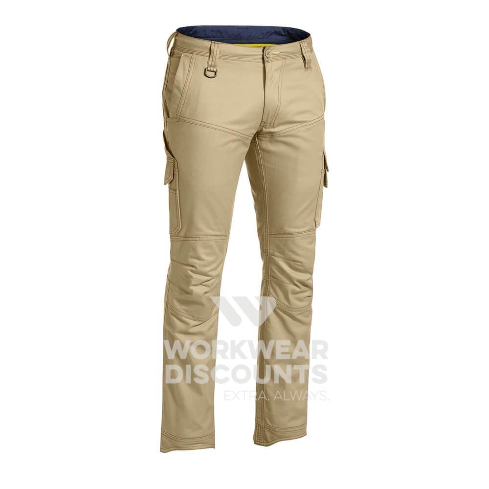 Bisley BPC6475 Engineered X Airflow Ripstop Cargo Work Pant Khaki Front