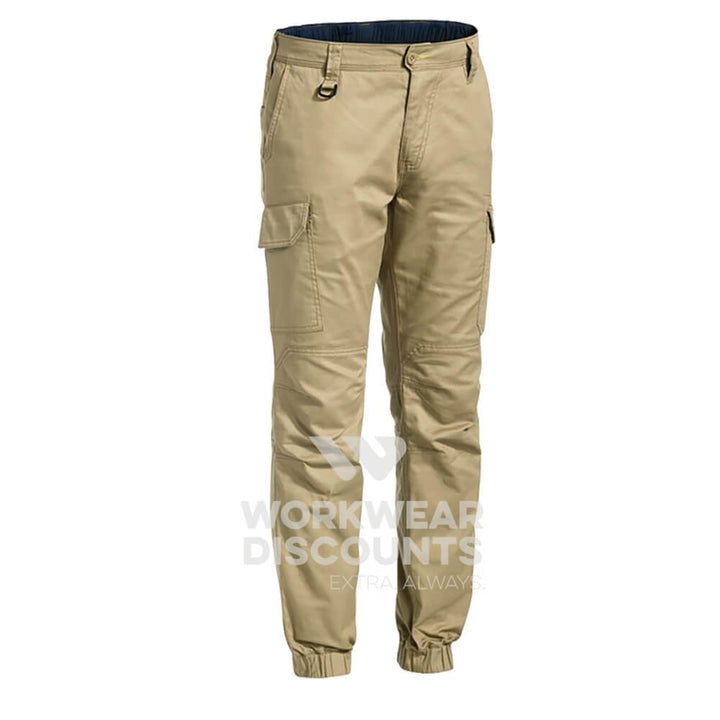 Bisley BPC6476 Engineered Ripstop Stove Pipe Cargo Work Pant Khaki Front