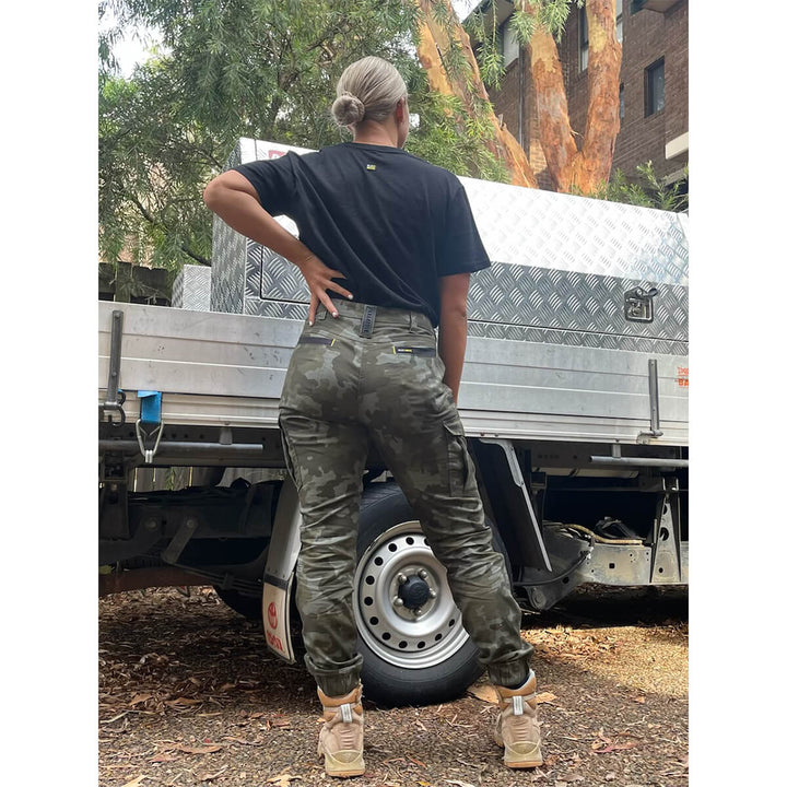 Bisley BPCL6337 Womens Flx & Move Stretch Camo Cargo Pants - Limited Edition Charcoal Camo