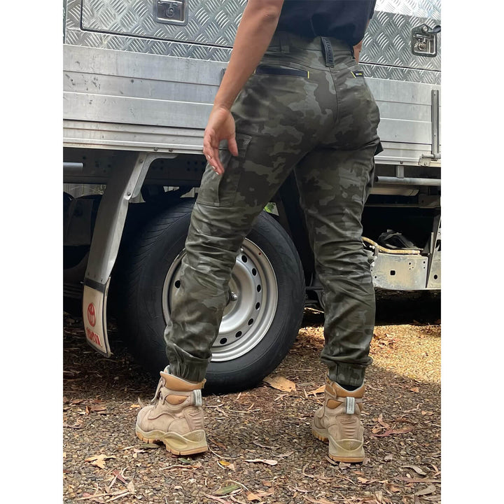 Bisley BPCL6337 Womens Flx & Move Stretch Camo Cargo Pants - Limited Edition Charcoal Camo