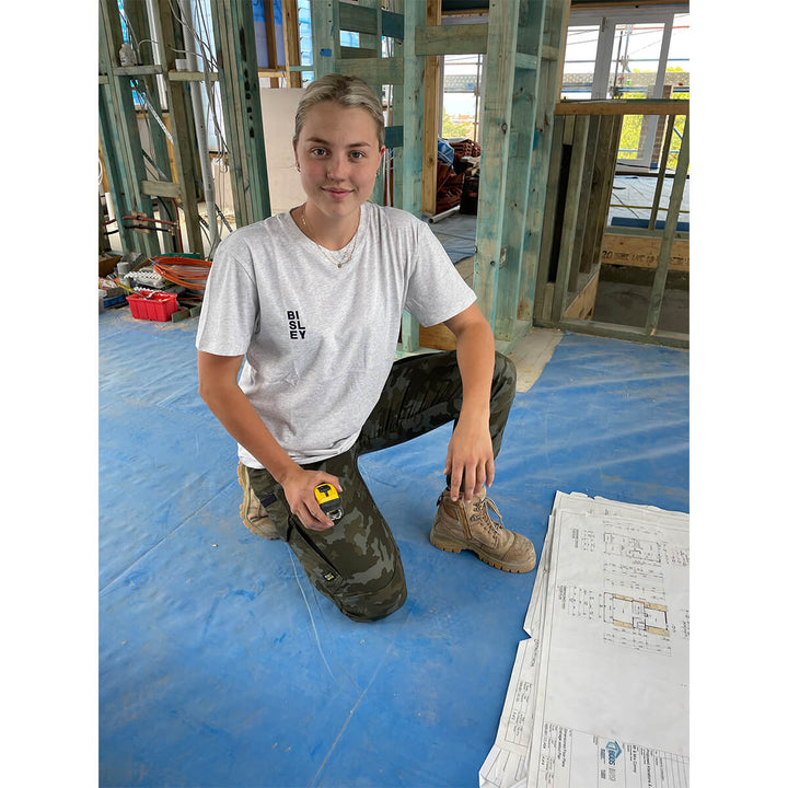Bisley BPCL6337 Womens Flx & Move Stretch Camo Cargo Pants - Limited Edition Charcoal Honeycomb