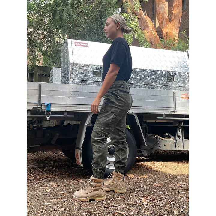 Bisley BPCL6337 Womens Flx & Move Stretch Camo Cargo Pants - Limited Edition Charcoal Camo