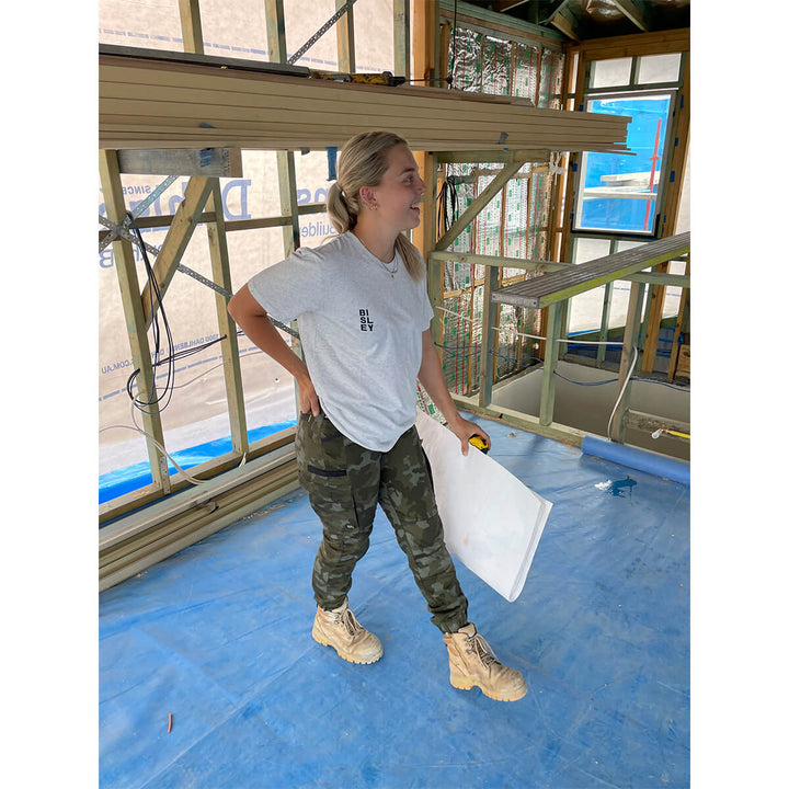 Bisley BPCL6337 Womens Flx & Move Stretch Camo Cargo Pants - Limited Edition Charcoal Camo