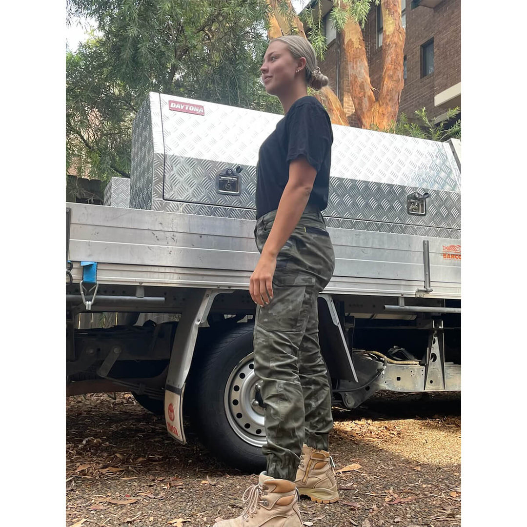 Bisley BPCL6337 Womens Flx & Move Stretch Camo Cargo Pants - Limited Edition Charcoal Camo
