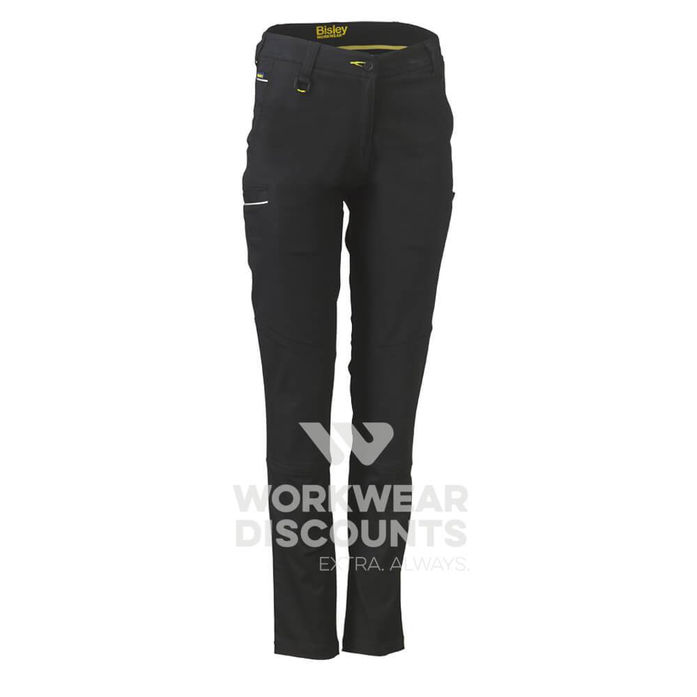 Bisley BPL6015 Womens Stretch Cotton Pants Black Front
