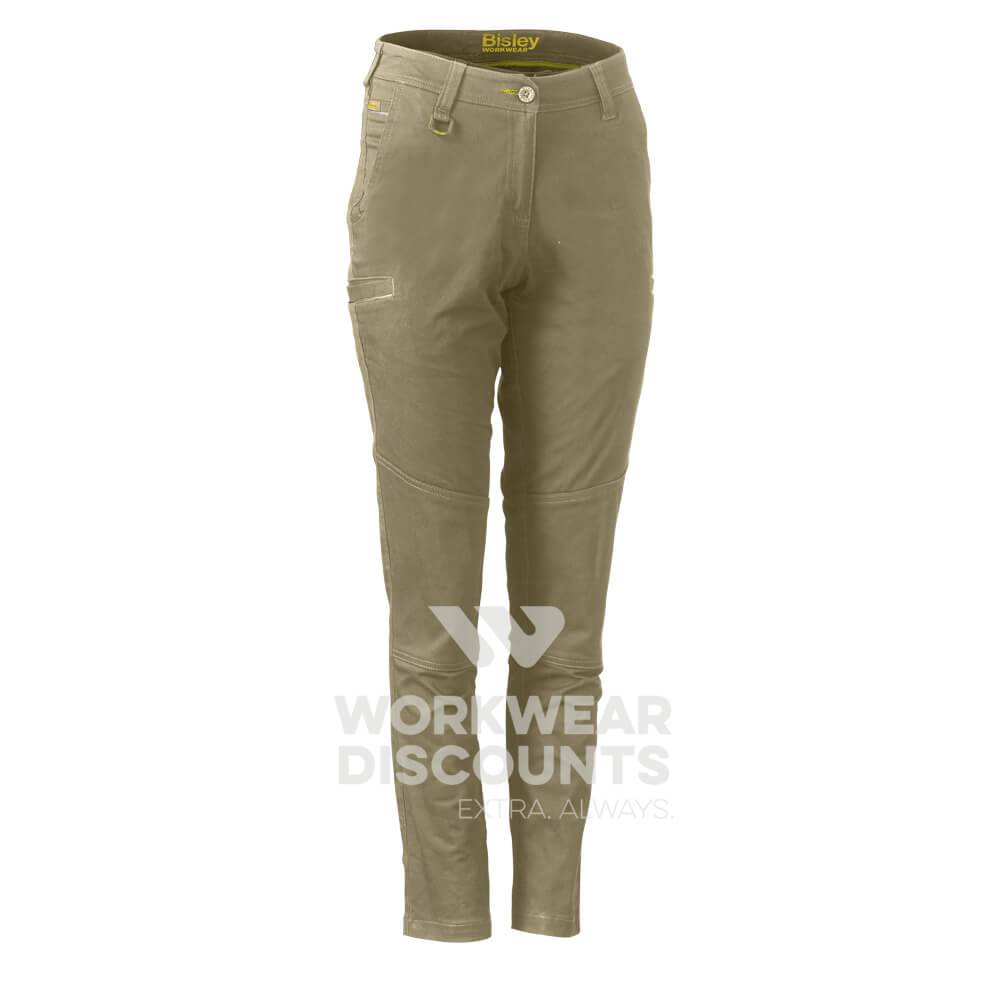 Bisley BPL6015 Womens Stretch Cotton Pants Stone Front