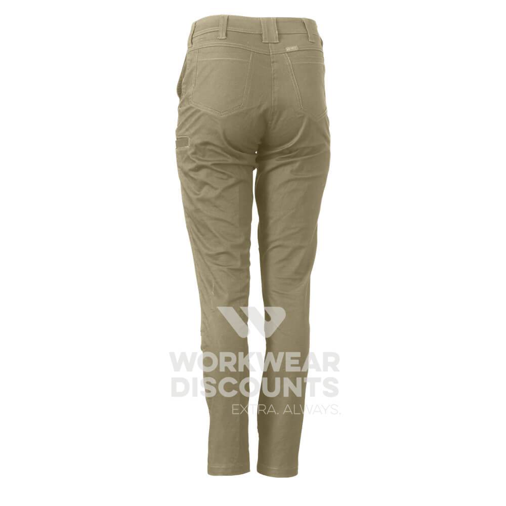 Bisley BPL6015 Womens Stretch Cotton Pants Stone Back
