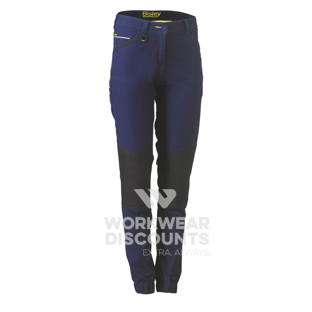 Bisley BPL6022 Womens Flex & Move Stretch Cotton Shield Pants Navy Front