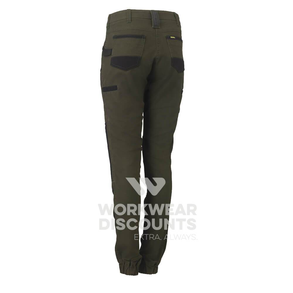Bisley BPL6022 Womens Flex & Move Stretch Cotton Shield Pants Olive Back