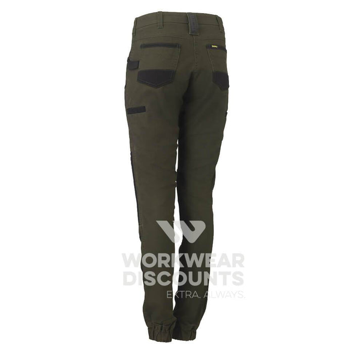 Bisley BPL6022 Womens Flex & Move Stretch Cotton Shield Pants Olive Back