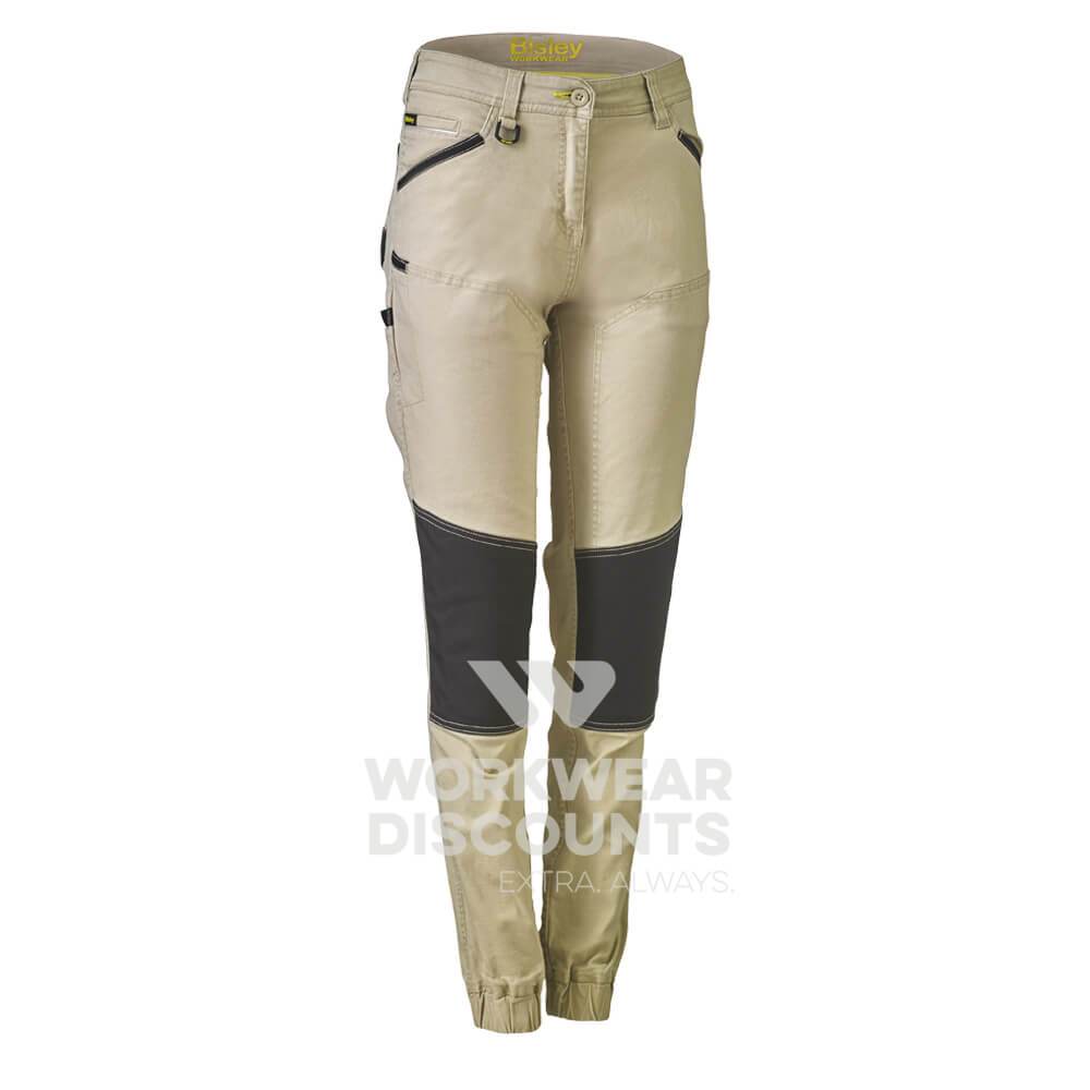 Bisley BPL6022 Womens Flex & Move Stretch Cotton Shield Pants Stone Front