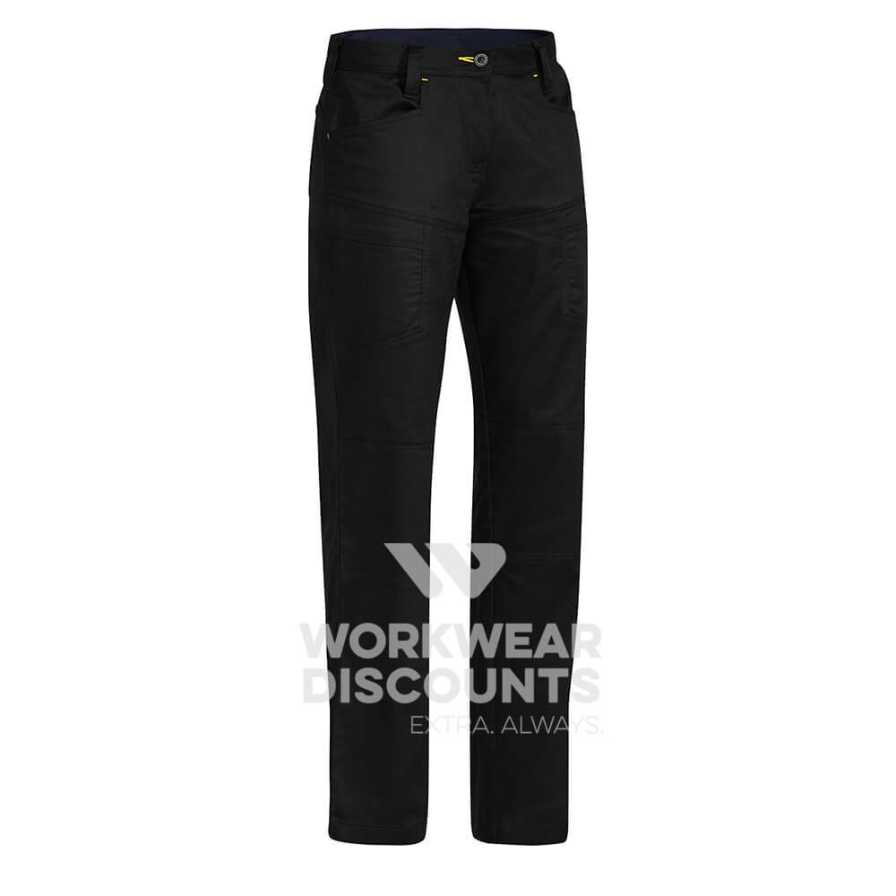 Bisley BPL6474 Ladies Engineered X Airflow Ripstop Cargo Work Pant Black Front