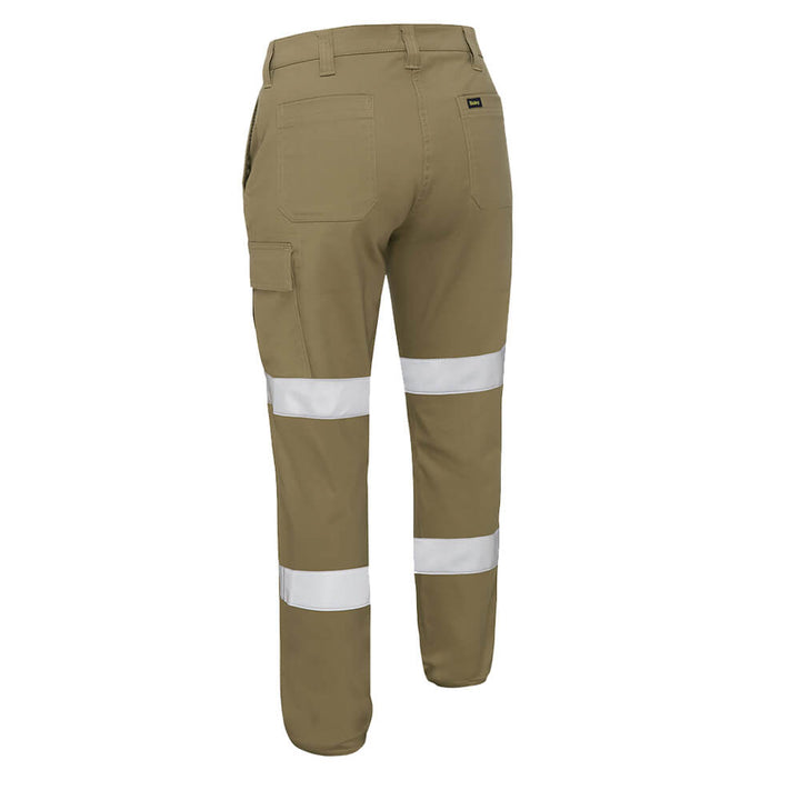 Bisley Women’s Taped Stretch Cotton Drill Cargo Pants Khaki Back