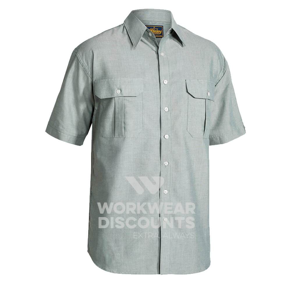 Bisley BS1030 Oxford Shirt Short Sleeve Green