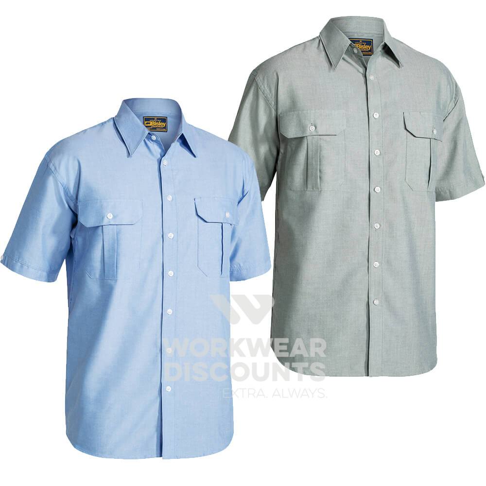 Bisley BS1030 Oxford Shirt Short Sleeve Green