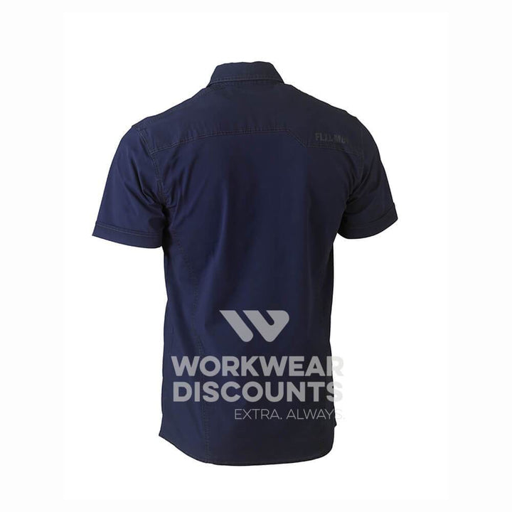 Bisley BS1144 Flex & Move Utility Work Shirt Short Sleeve Navy Back