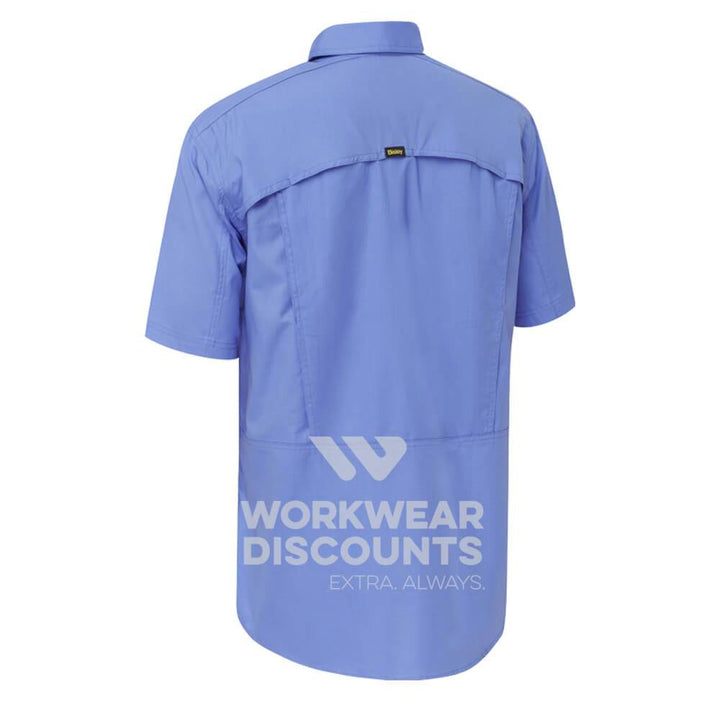 Bisley BS1414 Airflow Ripstop Vented Work Shirt Short Sleeve Blue Back