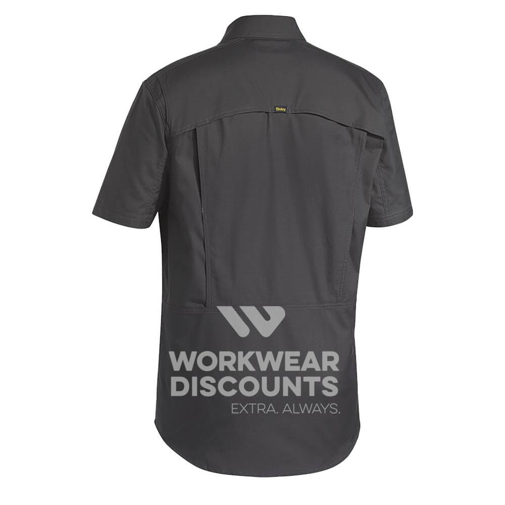 Bisley BS1414 Airflow Ripstop Vented Work Shirt Short Sleeve Charcoal Back