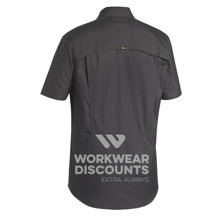 Bisley BS1414 Airflow Ripstop Vented Work Shirt Short Sleeve Charcoal Back