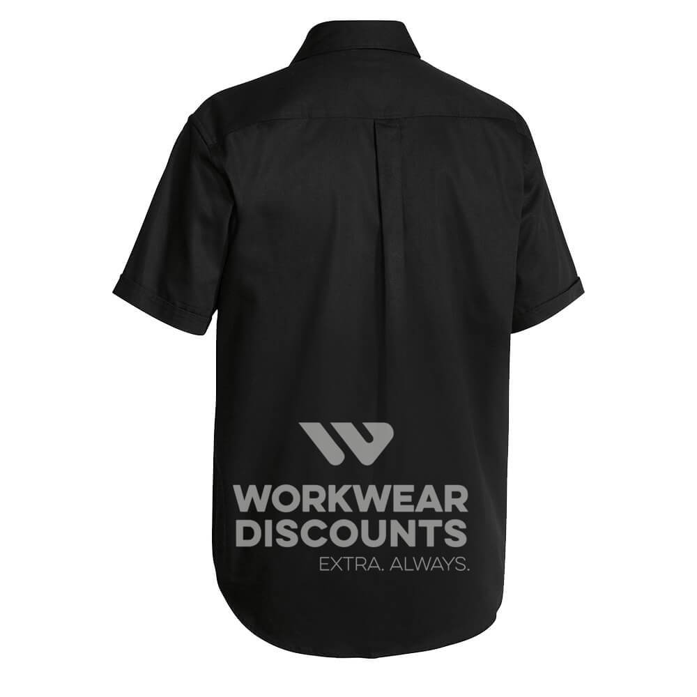 Bisley BS1433 Cotton Drill Shirt Short Sleeve Black Back
