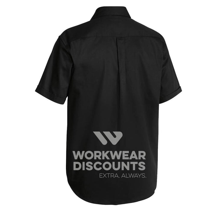 Bisley BS1433 Cotton Drill Shirt Short Sleeve Black Back