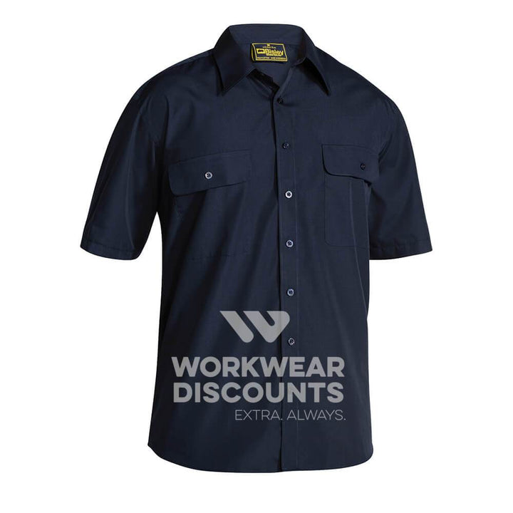 Bisley BS1526 Permanent Press Shirt Short Sleeve Midnight Front