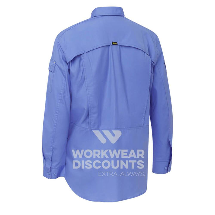 Bisley BS6414 Airflow Ripstop Vented Work Shirt Long Sleeve Blue Back
