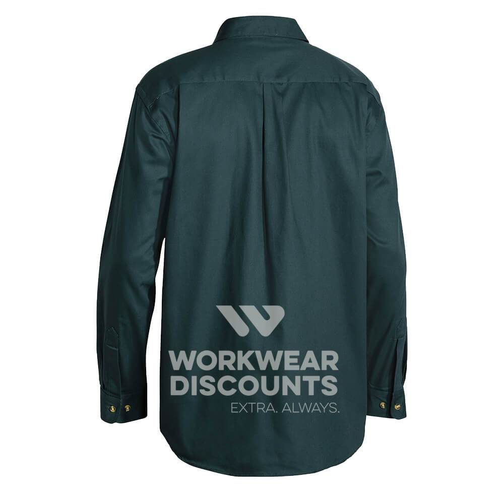 Bisley BS6433 Cotton Drill Shirt Long Sleeve Bottle Back