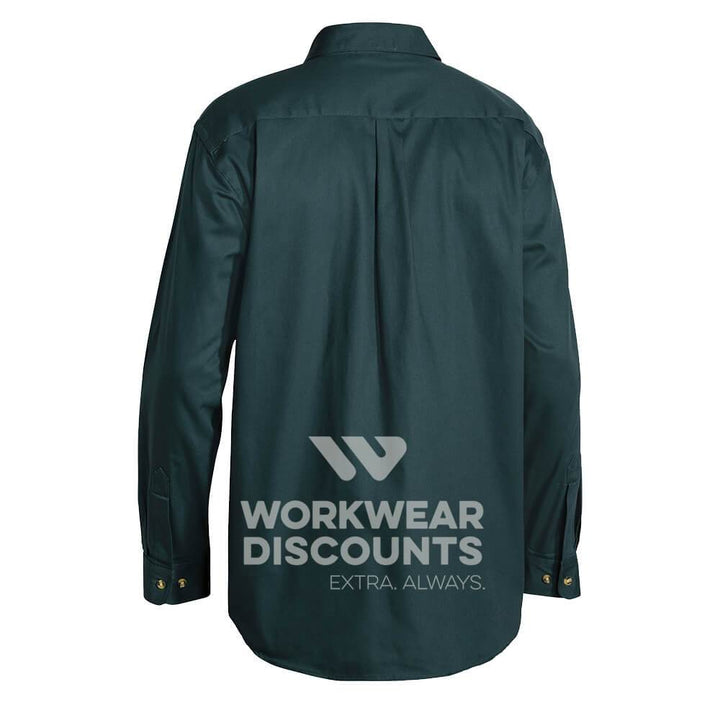 Bisley BS6433 Cotton Drill Shirt Long Sleeve Bottle Back