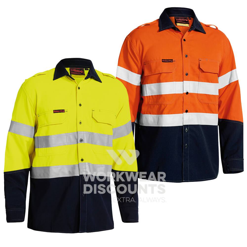 Bisley BS8082T TenCate Tecasafe Plus Two tone Hi-Vis Taped Vented FR Shirt